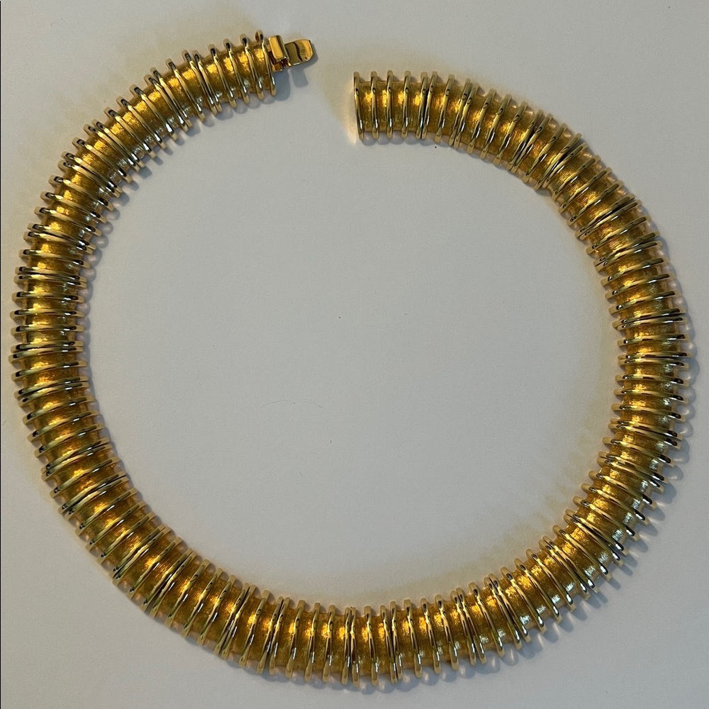 Vintage ST JOHN Couture GOLDTONE Choker Style Statement Necklace